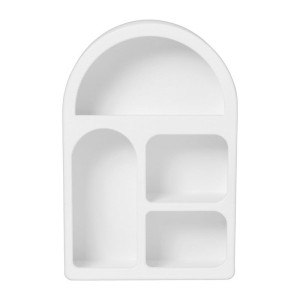 4 vakkenkast Zaha organic met boog - MDF - wit - 60x40x15 cm