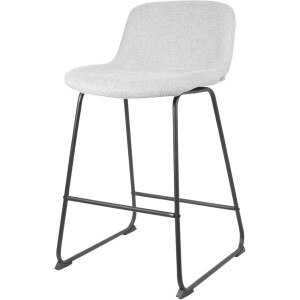 Nolon Nino-Mats Barkruk Lichtgrijs - Zwart Onderstel - Zithoogte 65 cm - Stof - Voor Kookeiland