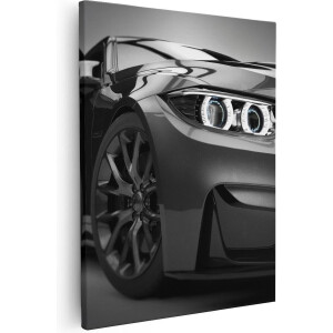 Artaza Canvas Schilderij BMW - 40x50 cm - Muurdecoratie Auto - Wanddecoratie Mancave - Kamer Accessoires Zwart