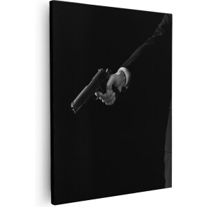 Artaza Canvas Schilderij Gangster - 80x100 cm - Groot - Wanddecoratie Mancave - Muurdecoratie Maffia - Schilderijen Op Canvas