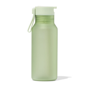 HEMA HEMA Waterfles Met Rietje 430ml Groen (groen)