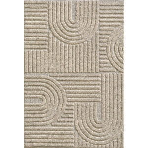 Flycarpets Arte Laagpolig Vloerkleed, Japandi Stijl, Kleur Beige , Vloerkleed / Tapijt voor Woonkamer, Jute achterkant 160x230 cm