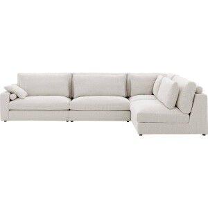 Goossens Hoekbank Odette beige, stof, 1,5-zits, stijlvol landelijk