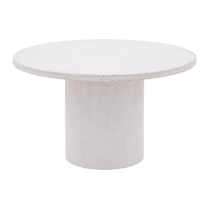Goossens Salontafel Stone rond, beton wit, urban industrieel, 70 x 40 x 70 cm
