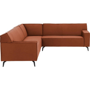 Goossens Basic Hoekbank Edolo oranje, stof, 2-zits, urban industrieel