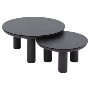 Goossens Salontafel Roef, glas grijs,, 80 x 36 x 80 cm