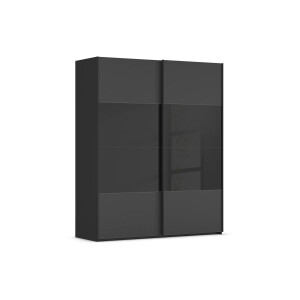 Goossens Kledingkast Finca Combi Glans-mat Glas, Slaapkamerkast 200 cm breed, 236 cm hoog, 2x 4 paneel (glas met glas mat combinatie) schuifdeuren