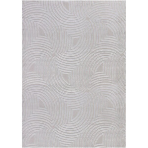 Flycarpets Cara Modern Japandi Duna Vloerkleed - Zilver - 80x250 cm