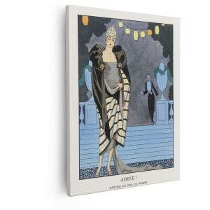 Artaza Canvas Schilderij Art Deco Vrouw - 40x50 cm - Wanddecoratie Vintage - Muurdecoratie George Barbier - Schilderijen Vrouw Avondjurk
