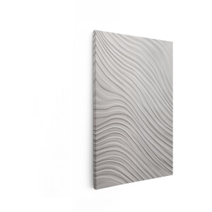 Artaza Canvas Schilderij Abstracte Textuur met Golvende Lijnen in Zachte Grijstinten - 60x90 cm - Wanddecoratie Woonkamer - Schilderijen - Muurdecoratie