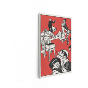 Artaza Canvas Schilderij Art Deco Dansscène - 20x30 cm - Wanddecoratie Vintage - Muurdecoratie Grammofoon - Decoratie Woonkamer - Kamer Accessoires
