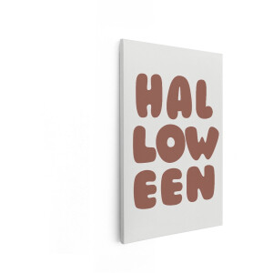 Artaza Canvas Schilderij Halloween - 20x30 cm - Wanddecoratie Tekst - Muurdecoratie Bruin - Decoratie Minimalistisch Hal - Kamer Accessoires