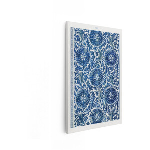 Artaza Canvas Schilderij Bloemenpatroon - 60x90 cm - Wanddecoratie Chinees Vintage - Muurdecoratie Bloemen - Decoratie Delfts Blauw