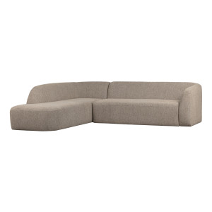 BePureHome Hoekbank 'Sloping' Links, kleur Naturel Melange