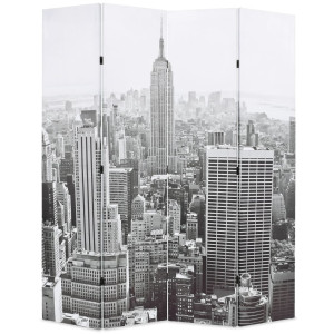 vidaXL Kamerscherm New York bij daglicht 160x170 cm zwart en wit