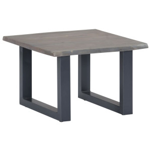 vidaXL Salontafel met natuurlijke randen 60x60x40 cm acaciahout grijs