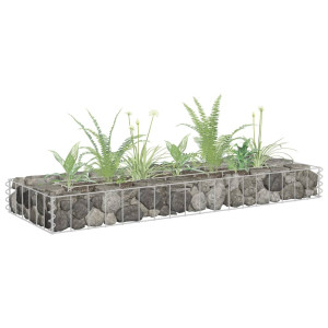 vidaXL Gabion plantenbak verhoogd 90x30x10 cm gegalvaniseerd staal