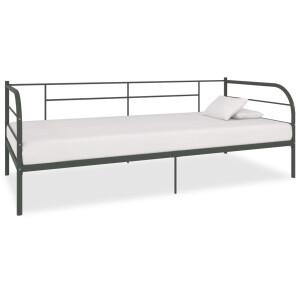vidaXL Bedbank metaal grijs 90x200 cm