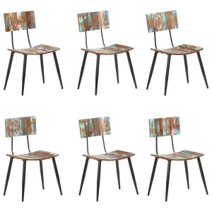 vidaXL Eetkamerstoelen 6 st massief gerecycled hout