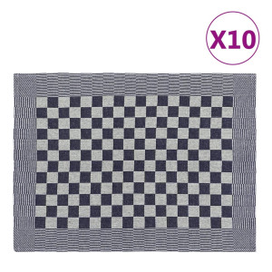 vidaXL Keukendoeken 10 st 50x70 cm katoen blauw en wit