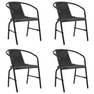 vidaXL Tuinstoelen 4 st 110 kg kunststof rattan en staal