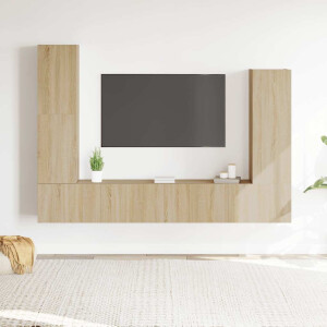 vidaXL 4-delige Tv-meubelset bewerkt hout sonoma eikenkleurig
