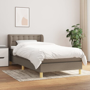 vidaXL Boxspring met matras stof taupe 80x200 cm