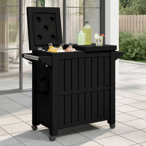 vidaXL Serveerwagen 3-in-1 polypropeen zwart