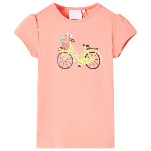 vidaXL Kindershirt 140 neonkoraalkleurig