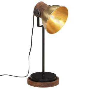 vidaXL Bureaulamp 25 W E27 17x17x50 cm antiek messingkleurig