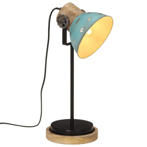 vidaXL Bureaulamp 25 W E27 17x17x50 cm verweerd blauw