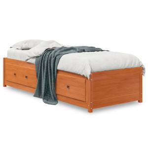 vidaXL Bedbank zonder matras wasbruin 75x190 cm massief grenenhout