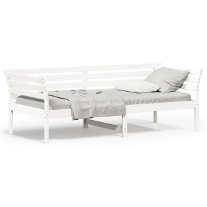 vidaXL Slaapbank zonder matras 90x200 cm massief grenenhout wit