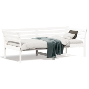 vidaXL Slaapbank zonder matras 90x190 cm massief grenenhout wit