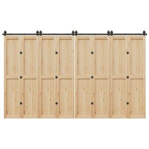 vidaXL Doos met onderdelen voor schuifdeur 183 cm staal zwart