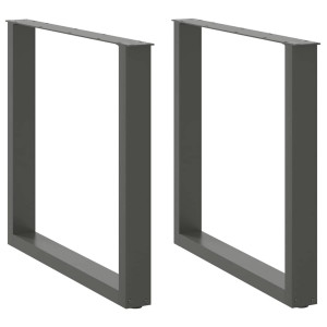 vidaXL Eettafelpoten 2 st U-vormig 80x(72-73) cm staal antraciet