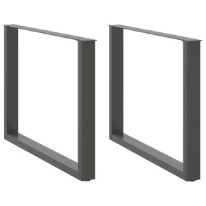 vidaXL Eettafelpoten 2 st U-vormig 100x(72-73) cm staal antraciet