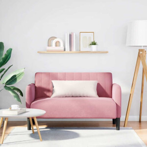 vidaXL Loveseat bank 109 cm fluweel roze