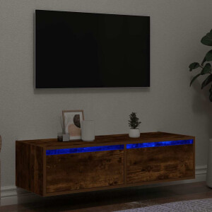 vidaXL Tv-meubel met LED-verlichting 100X35,5x25 cm gerookt eikenkleur