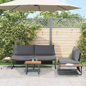 vidaXL Tuin eettafelset 3 pcs Antraciet Staal