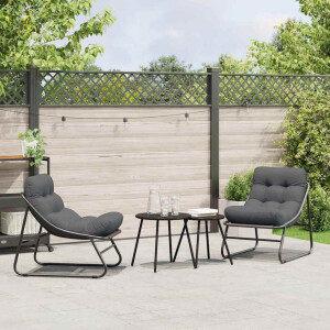 vidaXL Tuinmeubelen 2 pcs Zwart 81 x 60.5 x 71 cm Gepoedercoat staal
