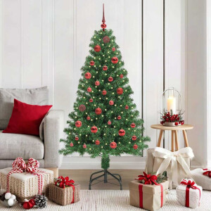 vidaXL Kunstkerstboom Groen 150 cm PVC en Staal en Kunststof