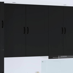 vidaXL Keukenkast aan de muur Zwart 50 x 31 x 100 cm Bewerkt hout