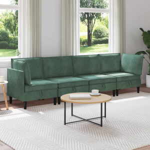 vidaXL Woonkamer Meubelset met kussen 4 pcs Zeegroen Fluweel