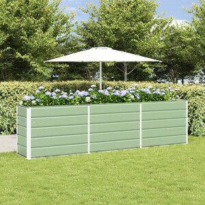 vidaXL Plantenbak Pastelgroen 290 x 90 x 77 cm Gegalvaniseerd staal