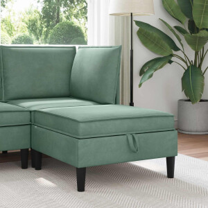 vidaXL Sofa Kruk met Opslag Zeegroen Fluweel