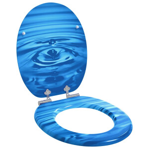 vidaXL Zachte sluit toiletbril Blauwe Druppel 44 x 38 cm MDF-plaat