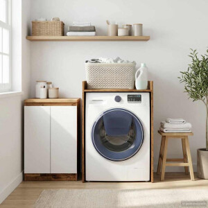 vidaXL Wasmachinekast Oudhout 67,5 x 62 x 97 cm Bewerkt hout