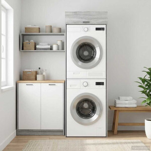 vidaXL Wasmachinekast Grijs Sonoma 67,5 x 68 x 200 cm Bewerkt hout