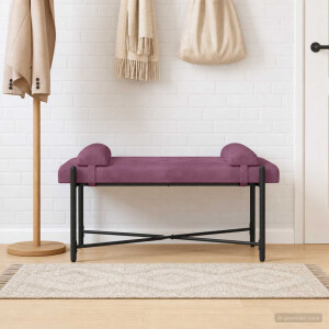 vidaXL Knop-gestept Bankje met Kussens Paars 110 x 40 x 46 cm fluweel